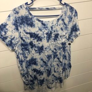 NWOT Hollister blue tie dye low cut back Easy Tee